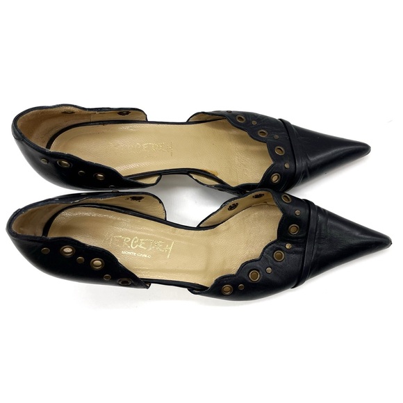 Y2K Mercedeh Monte Carlo Black Eyelet Kitten Heels Size 36.5 - Picture 6 of 6